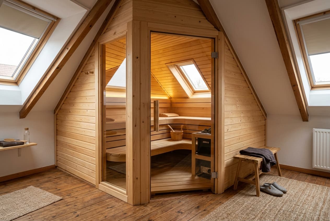 Sauna unter der Dachschräge